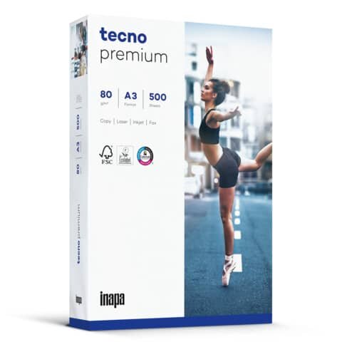 Kopierpapier tecno® premium - A3, 80 g/qm, weiß, 500 Blatt