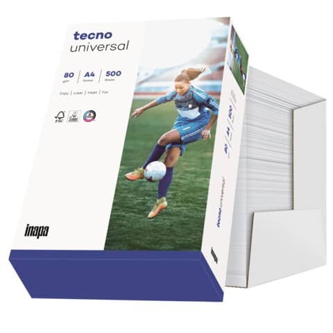 Kopierpapier tecno® universal - A4, 80 g/qm, weiß, 2500 Blatt ungeriest