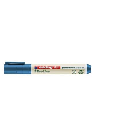 21 Permanentmarker EcoLine - 1,5 - 3 mm, blau, nachfüllbar
