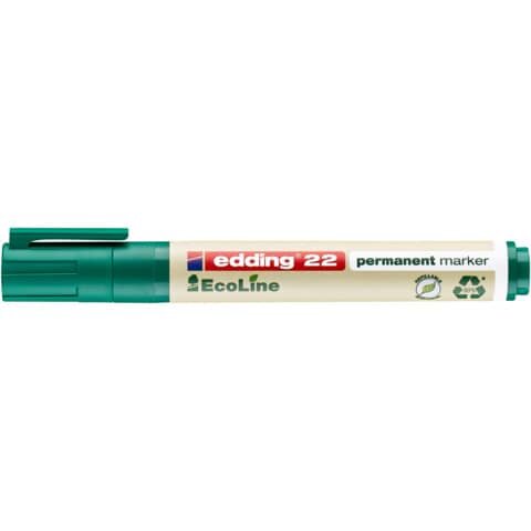 22 Permanentmarker EcoLine - 1 - 5 mm, grün, nachfüllbar