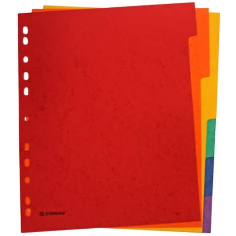 Register - blanko, Karton, A4 ÜB, 6 Blatt, 6-farbig