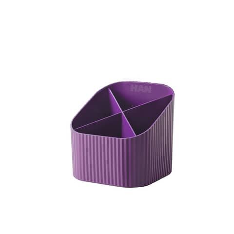 HAN Stiftehalter X-LOOP lila 100% Recyclingmaterial 4 Fächer 11,1 x 12,1 x 10,6 cm