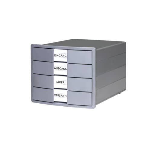 HAN Schubladenbox KARMA  grau 10128-18, DIN C4 mit 4 Schubladen