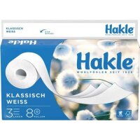 Toilettenpapier Klassisch - 3-lagig, weiß, 8 Rollen