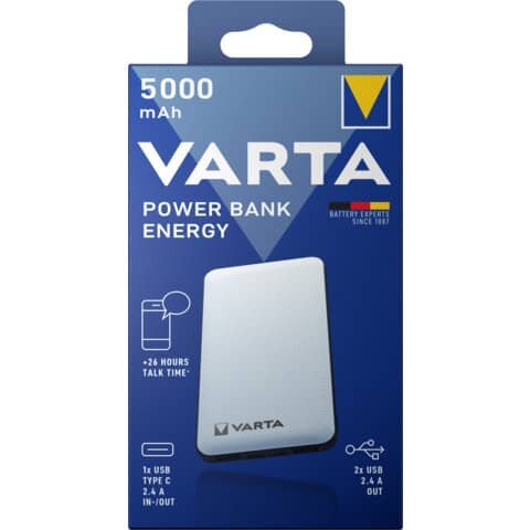 VARTA Energy Powerbank 5.000 mAh weiß, schwarz
