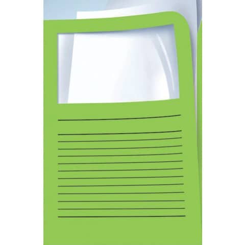 Sichtmappen Ordo classico - grün, 120g, 10 Stück, Sichtfenster und Linien