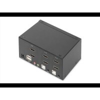 DIGITUS KVM Switch, 2-Port, Dual-Display. 4K, HDMI 2