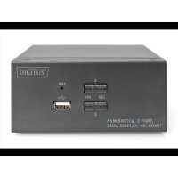 DIGITUS KVM Switch, 2-Port, Dual-Display. 4K, HDMI 3