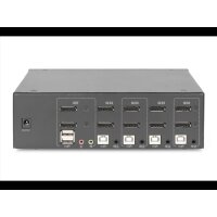 DIGITUS KVM Switch, 4-Port, Dual Display, 4K, DisplayPort 4
