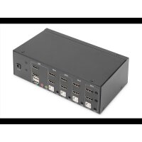DIGITUS KVM Switch 4-Port 4K30Hz 2xHDMI 2xUSBA 2x3,5mKlinke 