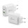 MediaRange 43W Fast Charging Adapter (EU-Plug), 1x USB-C and 1x USB-A, USB-C® Power Delivery and Quick Charge enabled, White
