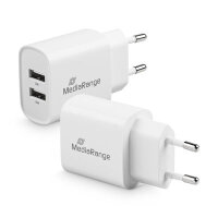 MediaRange 12W Fast Charging Adapter (EU-Plug), 2x USB-A,...