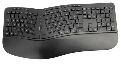 MediaRange Wired ergonomic multimedia keyboard with 124 keys and Scroll-wheel, QWERTZ (DE/AT), black