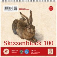 Skizzenblock - Quart 20x20cm, 100 g/qm, 100 Blatt