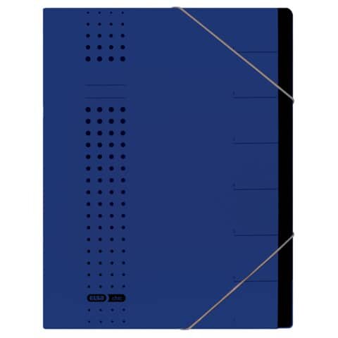 Ordnungsmappe chic - 7 Fächer, A4, Karton (RC), 450 g/qm, dunkelblau