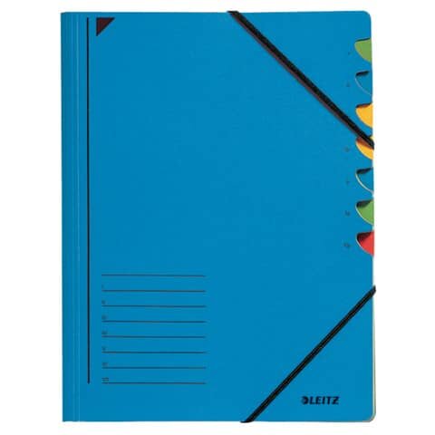 3907 Ordnungsmappe - 7 Fächer, A4, Pendarec-Karton (RC), 430 g/qm, blau