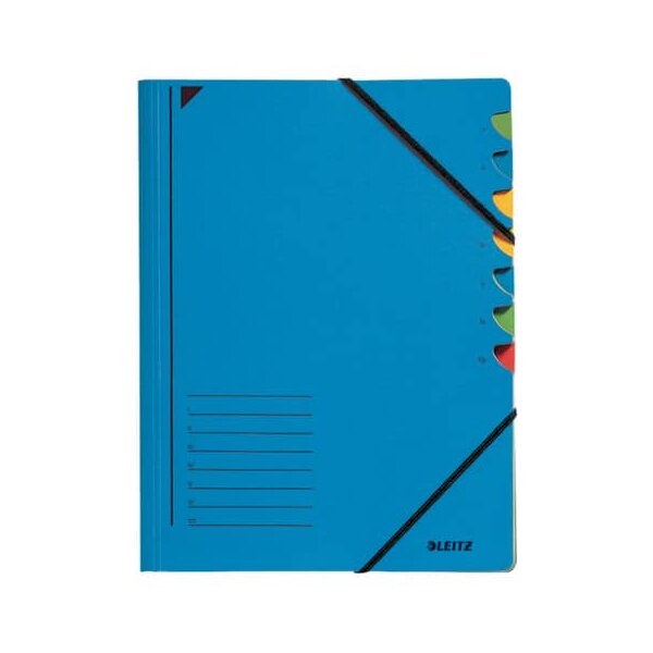 3907 Ordnungsmappe - 7 Fächer, A4, Pendarec-Karton (RC), 430 g/qm, blau