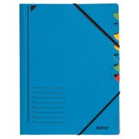 3907 Ordnungsmappe - 7 Fächer, A4, Pendarec-Karton (RC), 430 g/qm, blau