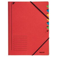 3907 Ordnungsmappe - 7 Fächer, A4, Pendarec-Karton (RC), 430 g/qm, rot