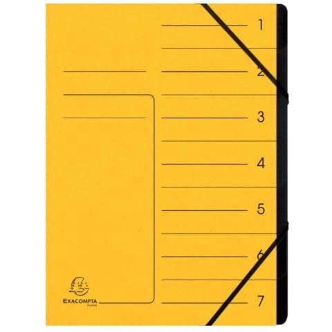 Ordnungsmappe - 7 Fächer, A4, Colorspan-Karton, gelb