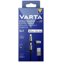 Ladekabel, USB-A/Micro/C/Lightning, 2.0m gallery