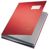 5700 Unterschriftsmappe - 20 Fächer, PP kaschiert, rot