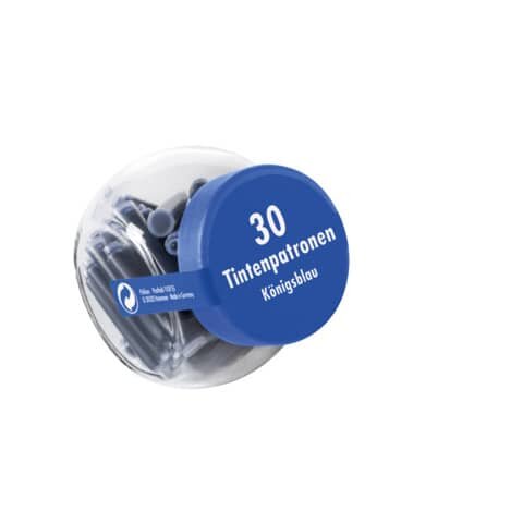 Tintenpatrone 4001® - königsblau, Glas mit 30 Patronen