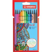 STABILO Pen 68 Filzstifte farbsortiert, 12 St.