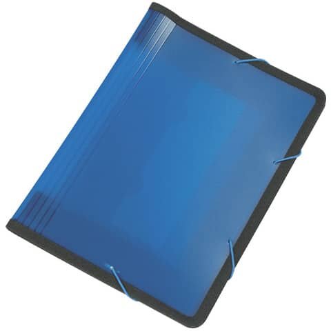 Fächermappe - 13 Taschen, 250 Blatt, PP, transluzent blau