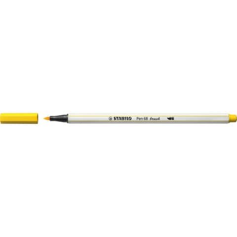 Premium-Filzstift mit Pinselspitze für variable Strichstärken - Pen 68 brush - Einzelstift - gelb