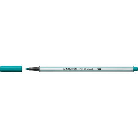 Premium-Filzstift mit Pinselspitze für variable Strichstärken - Pen 68 brush - Einzelstift - türkisblau