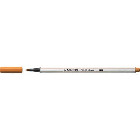 Premium-Filzstift mit Pinselspitze für variable Strichstärken - Pen 68 brush - Einzelstift - ocker dunkel