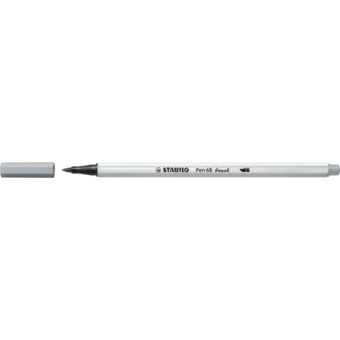 Premium-Filzstift mit Pinselspitze für variable Strichstärken - Pen 68 brush - Einzelstift - mittelgrau