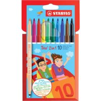STABILO Trio 2in1 Filzstifte farbsortiert, 10