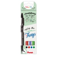 Pentel SES15C Brush-Pen farbsortiert, 4 St.