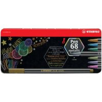 STABILO Pen 68 metallic Filzstifte farbsortiert, 8 St.