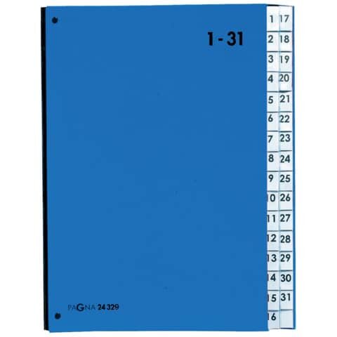 Pultordner Color-Einband - Tabe 1 - 31, 32 Fächer, blau