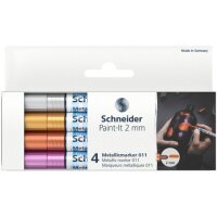 Schneider 011 Lackmarker farbsortiert 2,0 mm, 4 Set