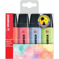STABILO BOSS ORIGINAL Pastel Textmarker farbsortiert, 4 St.