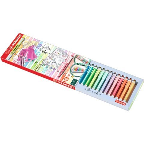Textmarker swing® cool - 18er Tischset - mit 18 verschiedenen Farben, 8 Leuchtfarben und 10 Pastellfarben