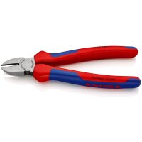 KNIPEX 70 02 180 Seitenschneider mit Mehrkomponenten-Hüllen schwarz atramentiert 180 mm