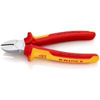 KNIPEX 70 06 180 Seitenschneider isoliert mit Mehrkomponenten-Hüllen, VDE-geprüft verchromt 180 mm