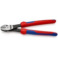 KNIPEX 74 02 250 Kraft-Seitenschneider mit Mehrkomponenten-Hüllen schwarz atramentiert 250 mm