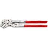 KNIPEX 86 03 400 Zangenschlüssel XL Zange und Schraubenschlüssel in einem Werkzeug mit Kunststoff überzogen verchromt 400 mm