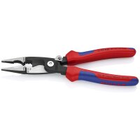 KNIPEX 13 92 200 Elektro-Installationszange mit Mehrkomponenten-Hüllen schwarz atramentiert 200 mm