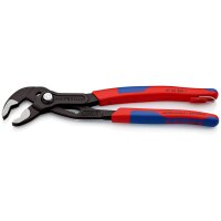 KNIPEX 87 02 250 T Cobra® Hightech-Wasserpumpenzange mit Mehrkomponenten-Hüllen, mit integrierter Befestigungsöse zum Anbringen einer Absturzsicherung grau atramentiert 250 mm