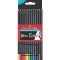 FABER-CASTELL Black Edition Buntstifte farbsortiert, 12 St.