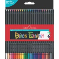 FABER-CASTELL Black Edition Buntstifte farbsortiert, 24 St.
