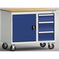 Standard-Werkbank 1000x620x830, BM-Pla.20mm, 2Gh.(1 Türe, 3 Schubl.)