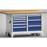 fahrb. Standard-Werkbank 1500x700x866, BM-Pla.45mm, 1...